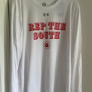 Under Armour White Shirt with Red Graphic